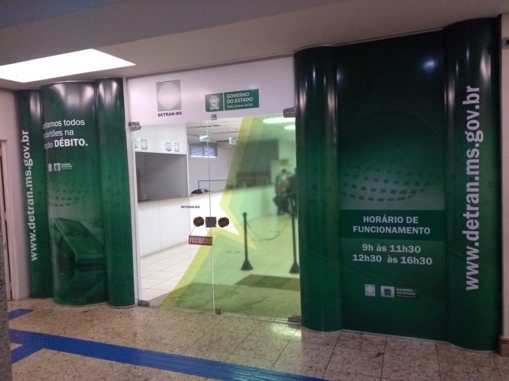 Detran do Pátio Central ficará aberto no almoço a partir de abril em Campo Grande