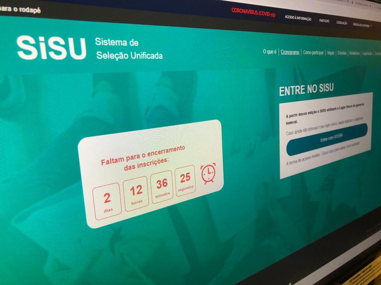 Sisu abre inscrições nesta segunda (19) para ingresso em universidades públicas no 2º semestre